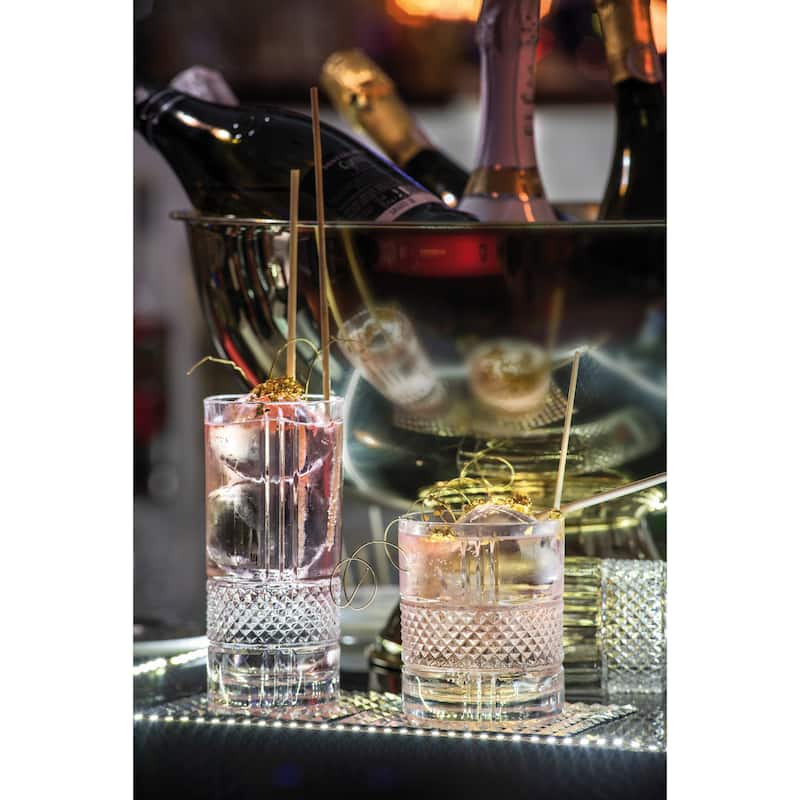 Majestic Gifts Inc. Set of 6 Glass Designed DOF Tumblers , 12 oz.