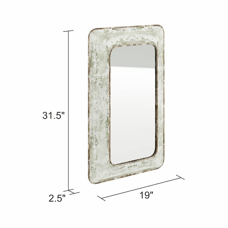 The Gray Barn Pollyanna Farmhouse Wall Mirror - 31.5"H x 19"W x 2.5"D (Mirror only: 24"H x 12"W)