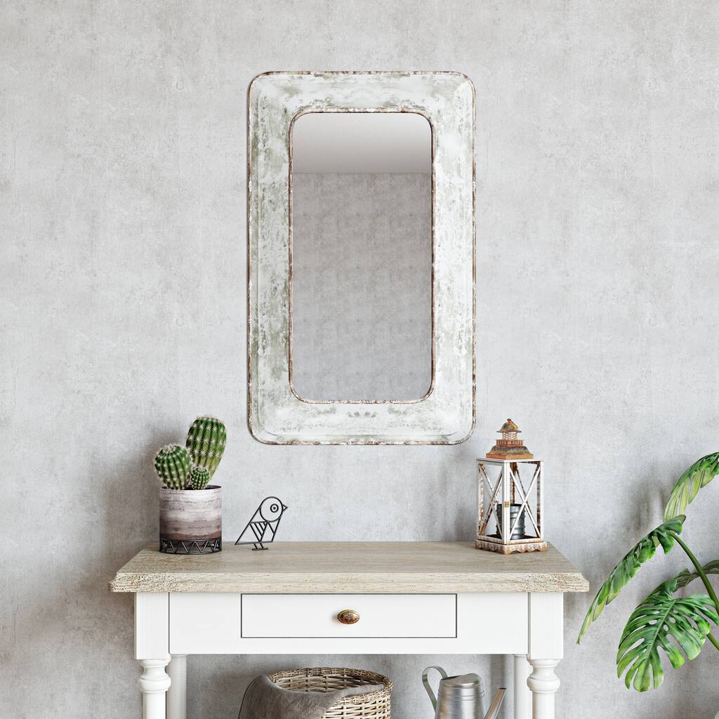 The Gray Barn Pollyanna Farmhouse Wall Mirror - 31.5"H x 19"W x 2.5"D (Mirror only: 24"H x 12"W)