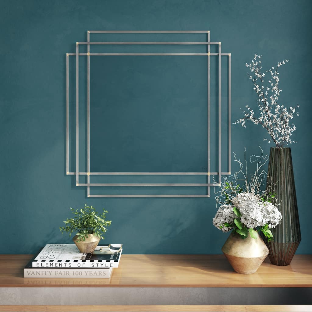 Dmitry Modern Wall Mirror - 32.5"H x 32.5"W x 1"D (Mirror only: 23"H x 23"W)