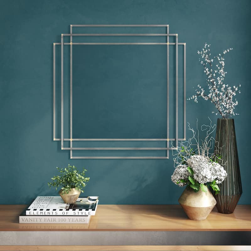 Dmitry Modern Wall Mirror - 32.5"H x 32.5"W x 1"D (Mirror only: 23"H x 23"W)