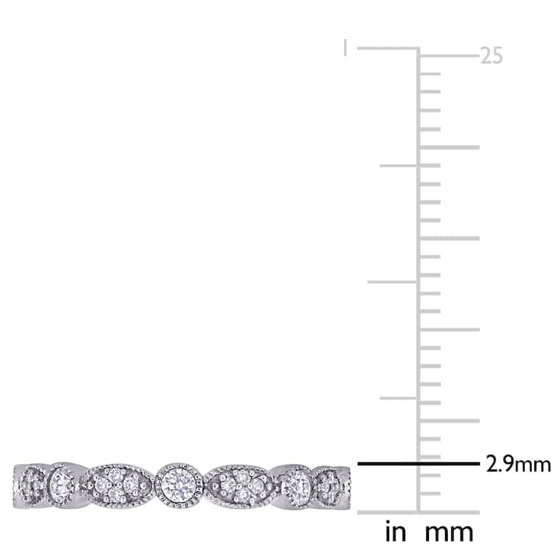 Miadora 14k White Gold 1/2ct TDW Diamond Stackable Infinity Wedding Band Size - 7