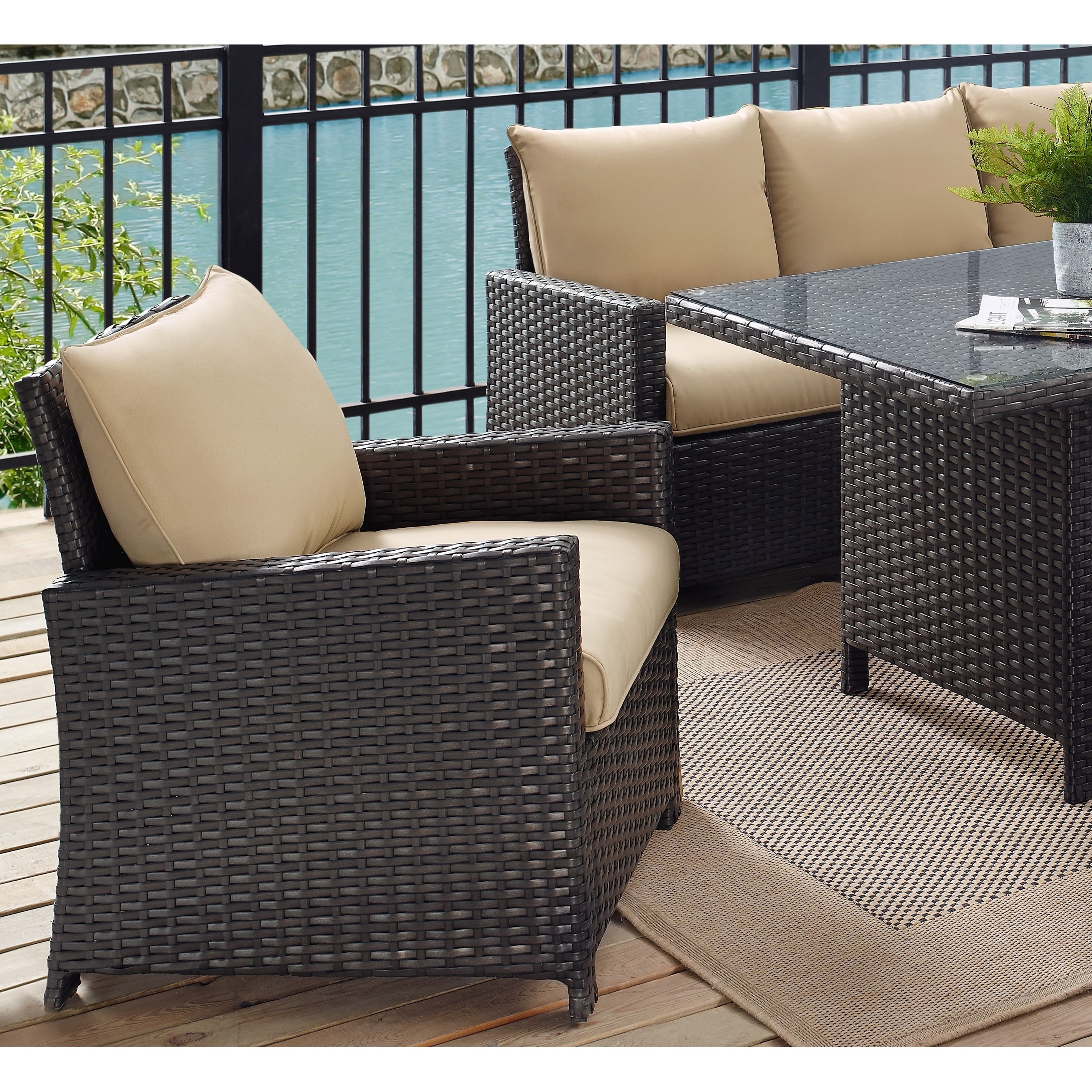 garden set rattan effect 6 piece