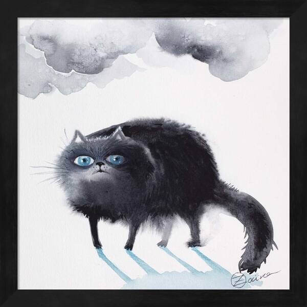 slide 2 of 2, Porch & Den 'Black Cat 3' Framed Art