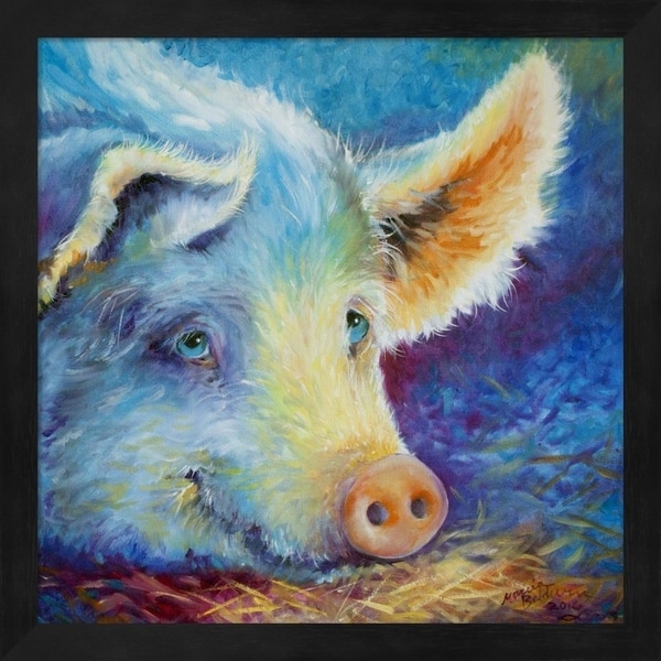 Marcia Baldwin 'Baby Blues Piggy' Framed Art