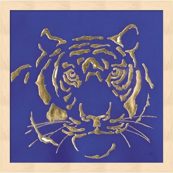 Chris Paschke 'Gilded Tiger Indigo' Framed Art