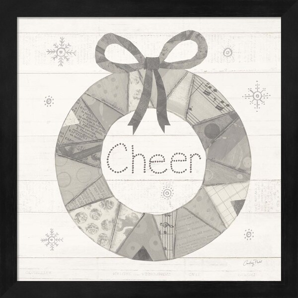Courtney Prahl 'Christmas Patchwork III Neutral' Framed Art