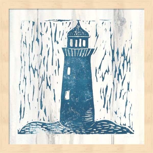 Courtney Prahl 'Nautical Collage I On White Wood' Framed Art