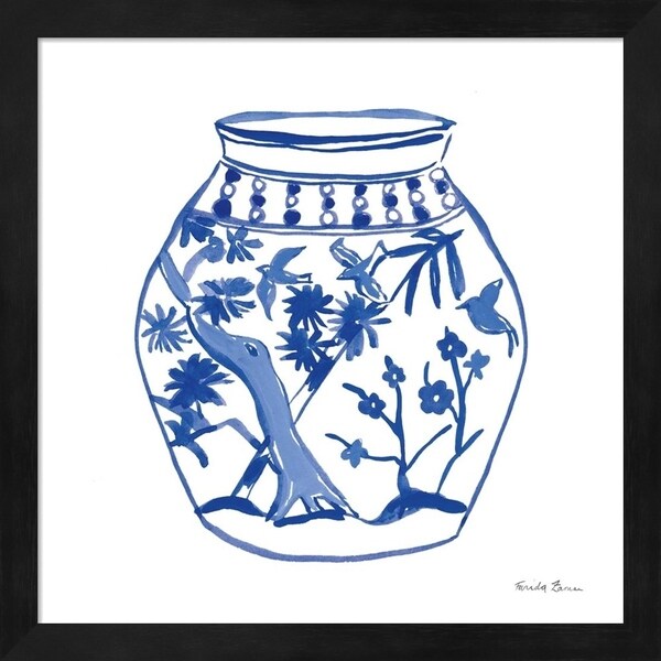 Farida Zaman 'Chinoiserie VII' Framed Art