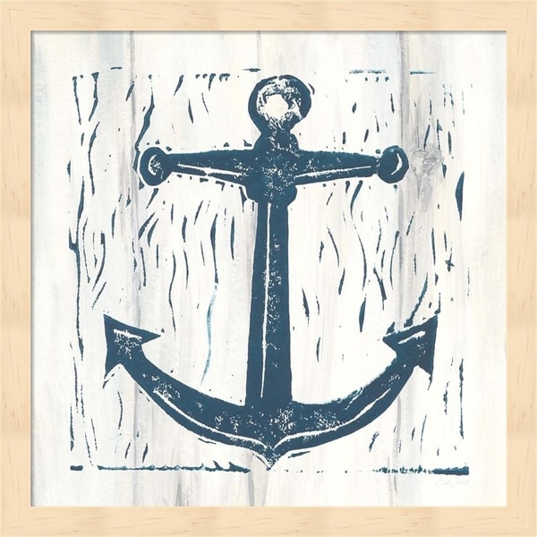 Courtney Prahl 'Nautical Collage III On White Wood' Framed Art