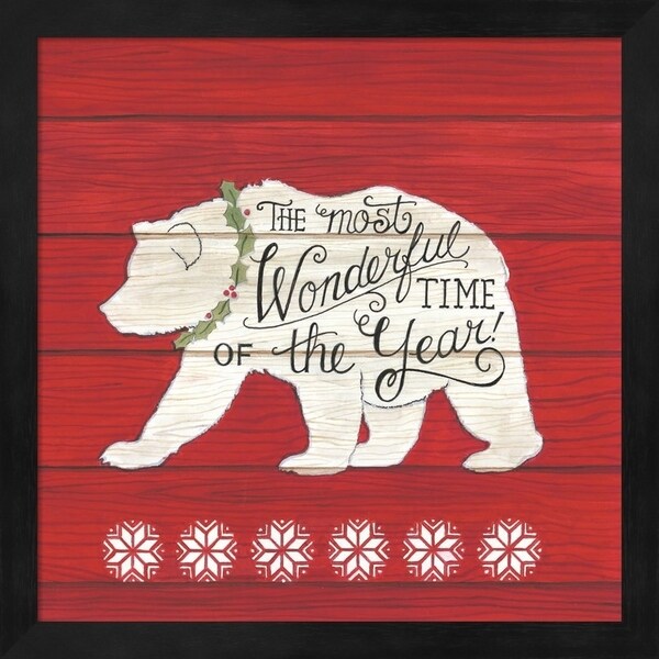 Deb Strain 'The Most Wonderful Time Bear' Framed Art