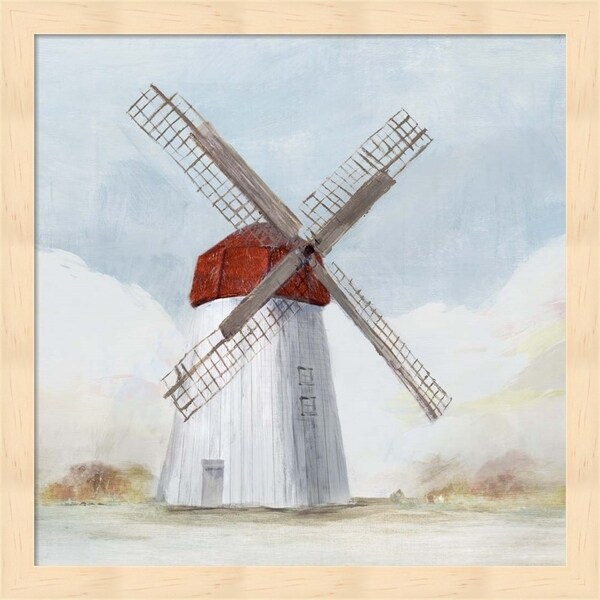 Isabelle Z 'Red Windmill I' Framed Art