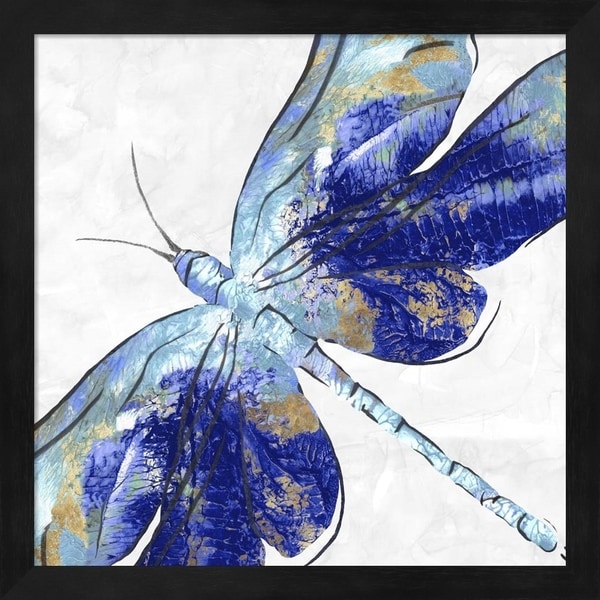 Eva Watts 'Blue Dragonfly' Framed Art