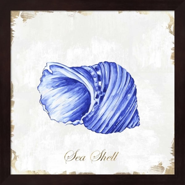 Eva Watts 'Blue Seashell' Framed Art