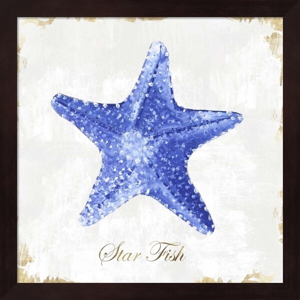 Eva Watts 'Blue Starfish' Framed Art