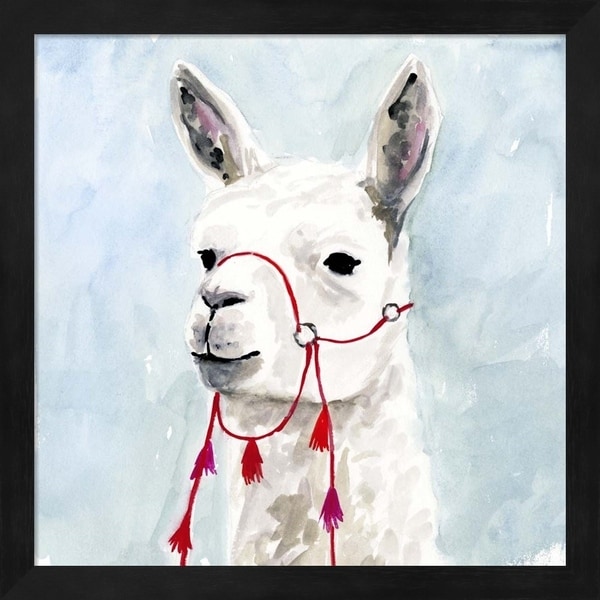 Victoria Borges 'Watercolor Llama II' Framed Art