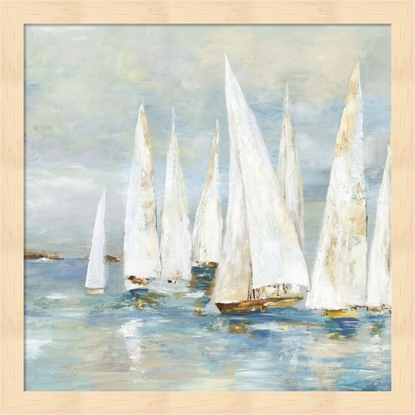 Allison Pearce 'White Sailboats' Framed Art