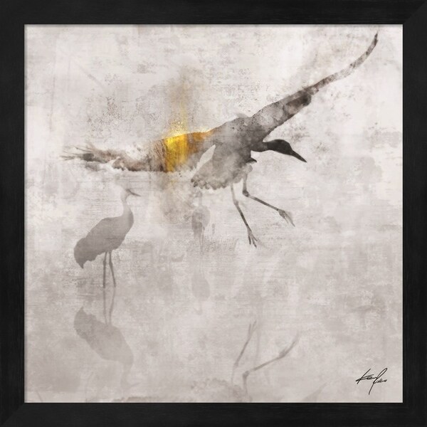 Ken Roko 'Crane in Flight' Framed Art