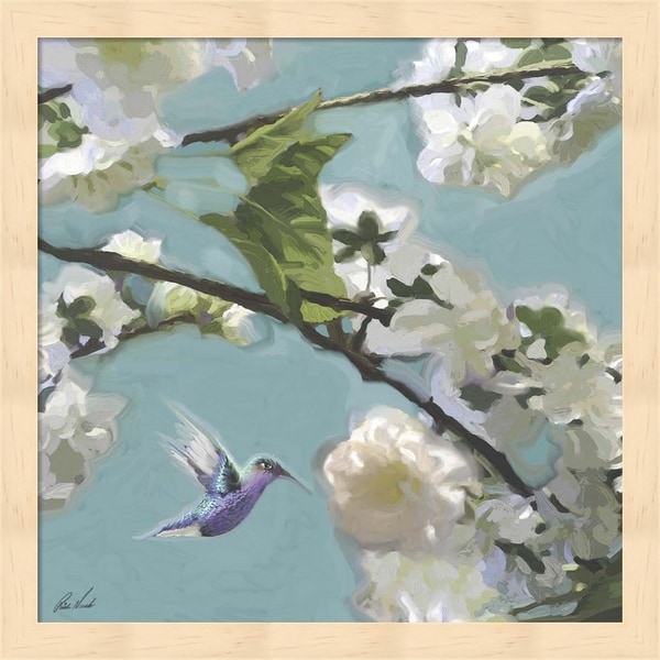Rick Novak 'Hummingbird Florals II' Framed Art