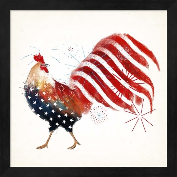 Victoria Borges 'Rooster Fireworks I' Framed Art