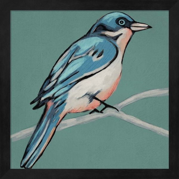 Chariklia Zarris 'Winged Sketch IV on Teal' Framed Art