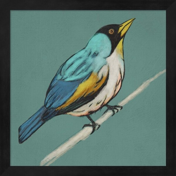 Chariklia Zarris 'Winged Sketch II on Teal' Framed Art
