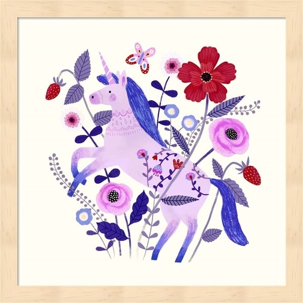 Victoria Borges 'Folk Unicorn II' Framed Art