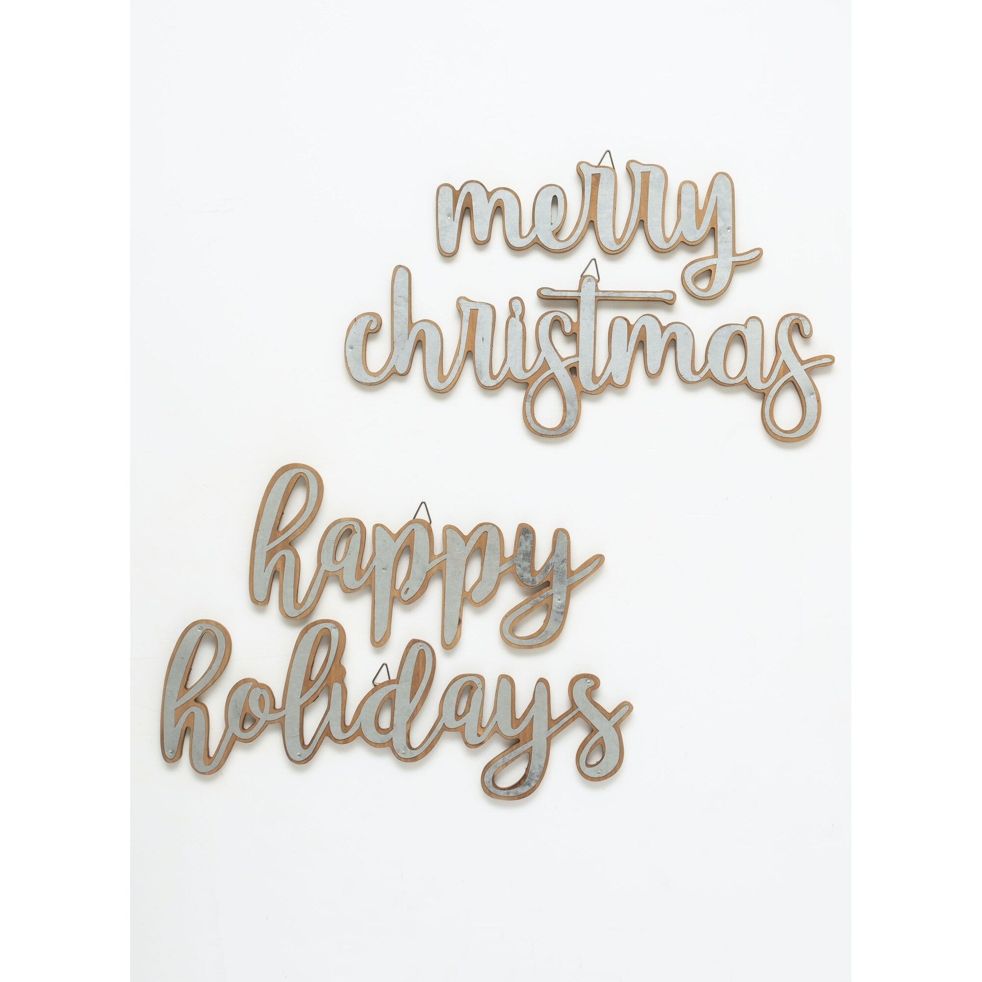 Happy Holidays & Merry Christmas Script Wall Decor - 11.5