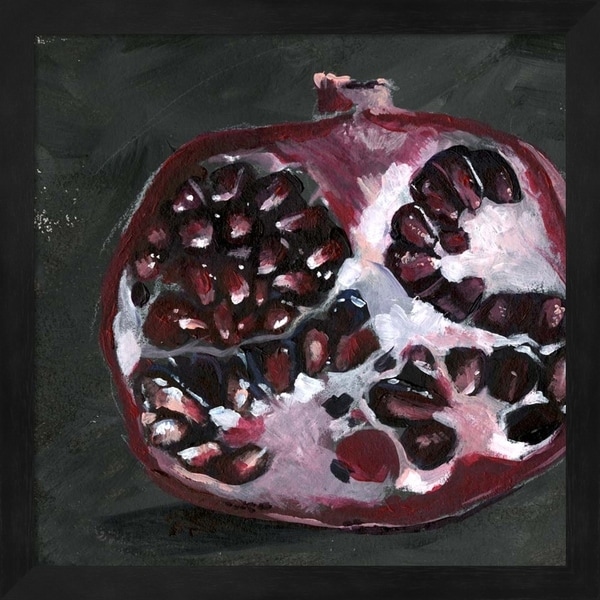 Jennifer Parker 'Pomegranate Study on Black I' Framed Art