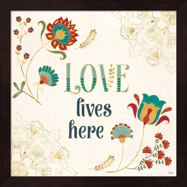 Veronique Charron 'Folk Floral V' Framed Art