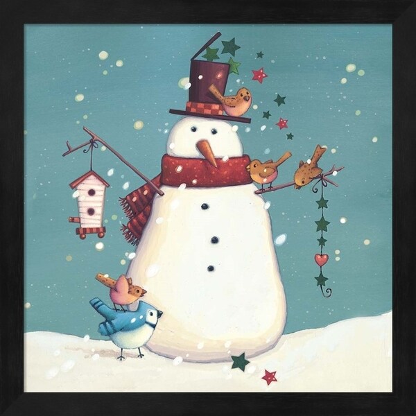 Vivian Eisner 'Folk Snowman I' Framed Art