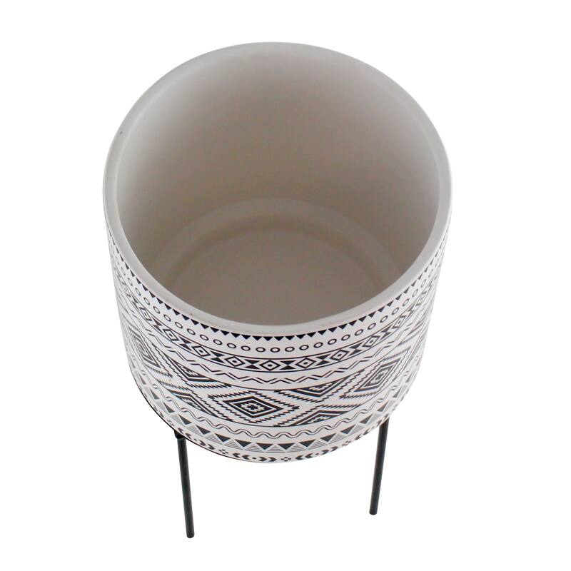 Mateo Modern Ceramic Planter - 14"H x 8"W x 8"D
