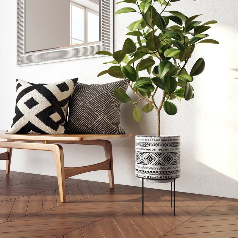 Mateo Modern Ceramic Planter - 14"H x 8"W x 8"D