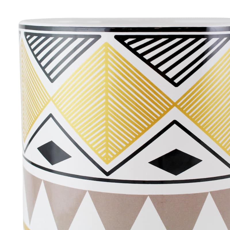 Ayaz Mid Century Modern Ceramic Planters (Set of 2) - 13"H x 8"W x 8"D / 12"H x 6.5"W x 6.5"D