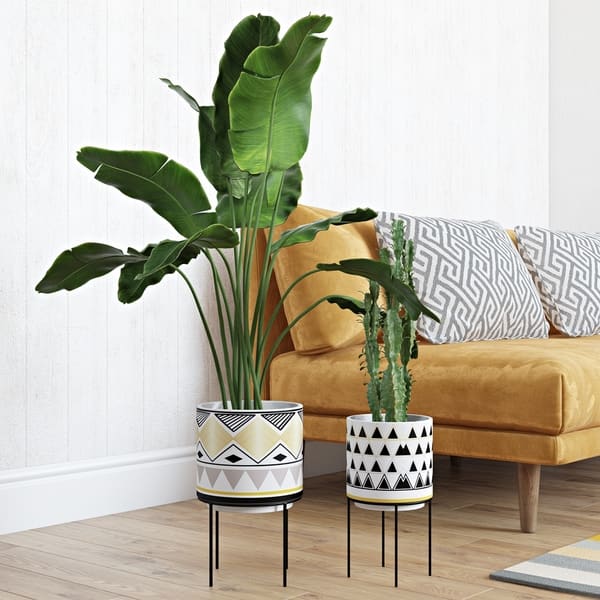 Ayaz Mid Century Modern Ceramic Planters (Set of 2)