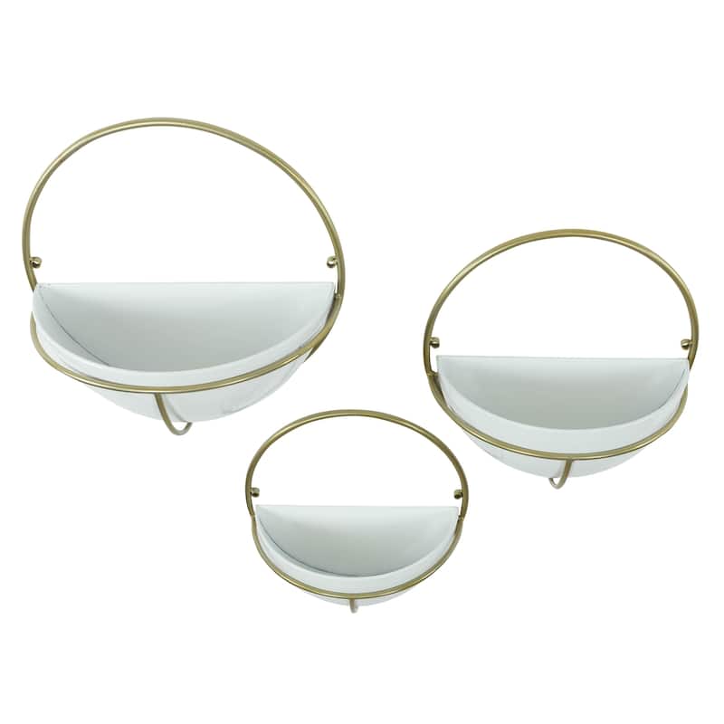 Isley Modern Wall Planters (Set of 3) - 13"H x 13"W x6.5"D/11.5 x 11.5 x5.5/10.5 x 10.5 x5