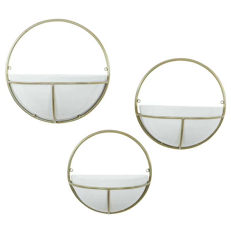 Isley Modern Wall Planters (Set of 3) - 13"H x 13"W x6.5"D/11.5 x 11.5 x5.5/10.5 x 10.5 x5