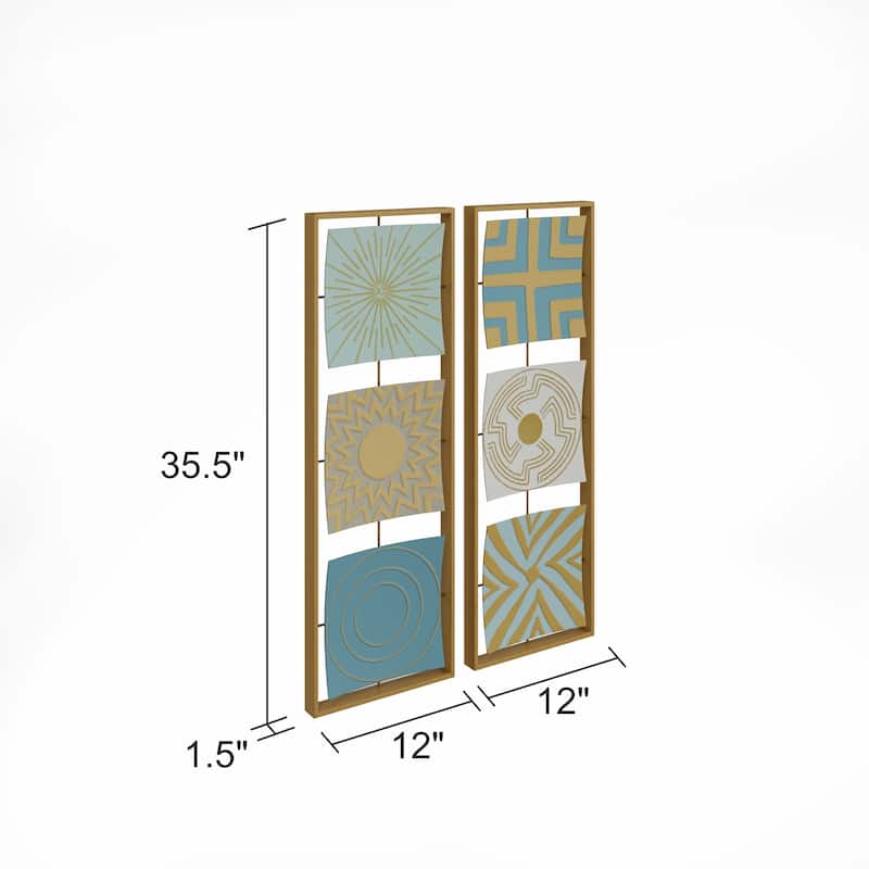 Camber Modern Metal Wall Decor (Set of 2) - 35.5"H x 12"W x 1.5"D