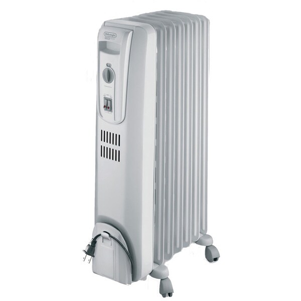 DeLonghi TRH0715 Light Grey 1500 watt Safeheat Basic Portable Oil Filled Radiator