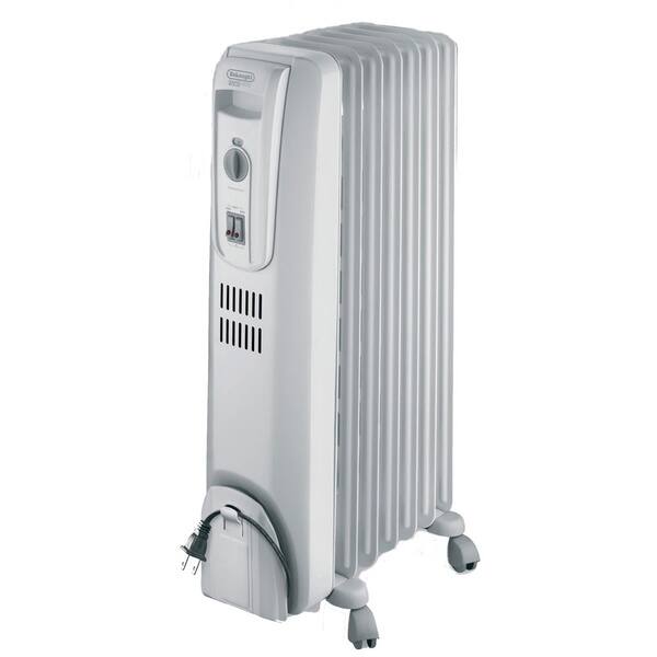 DeLonghi TRH0715 Light Grey 1500watt Safeheat Basic Portable Oil