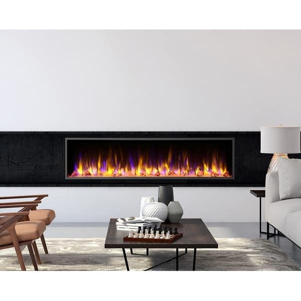 slide 1 of 6, Dynasty Fireplaces Harmony 64 in. LED Wall Mounted Electric Fireplace