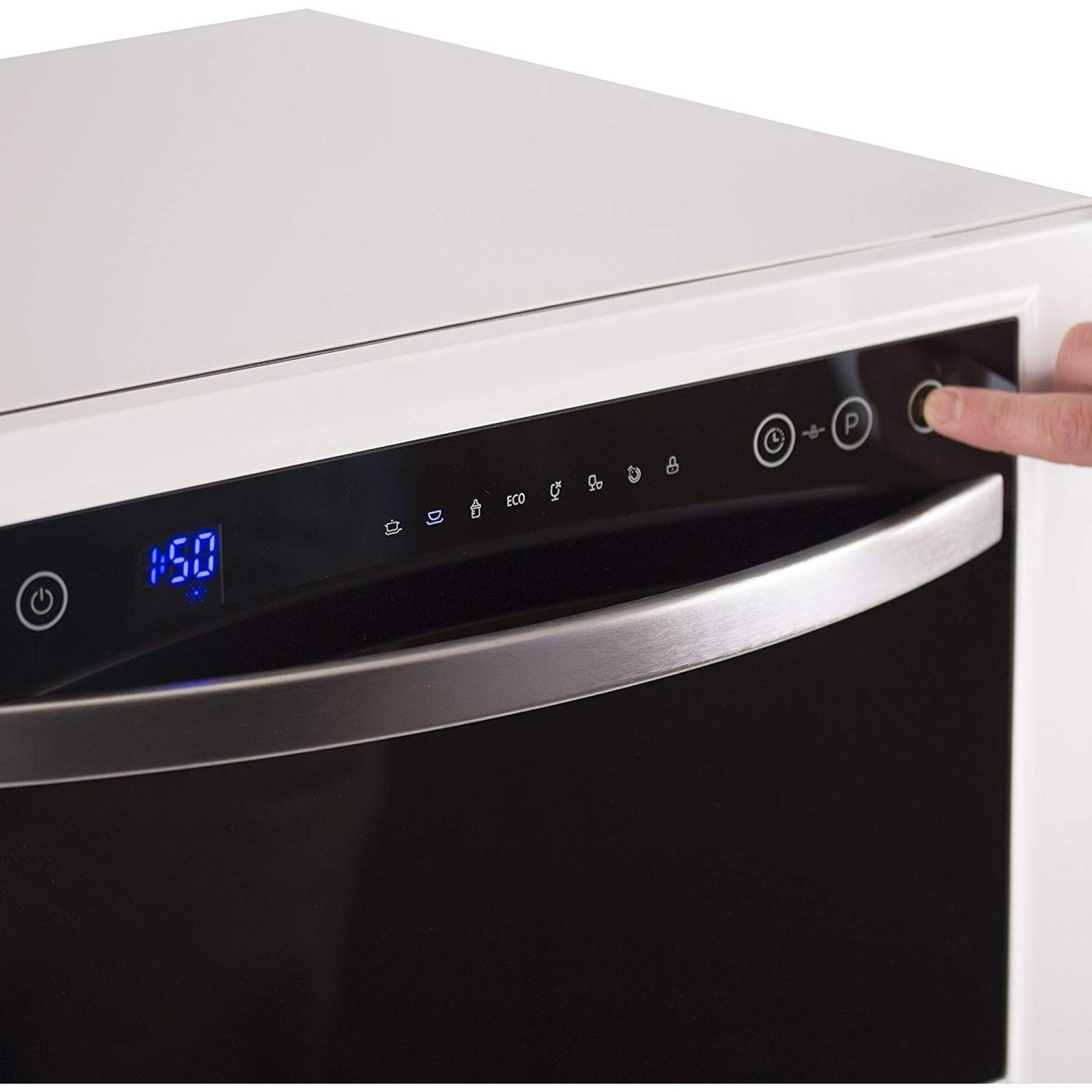 Black & Decker BCD6W 6 Place Setting Compact Countertop Dishwasher On