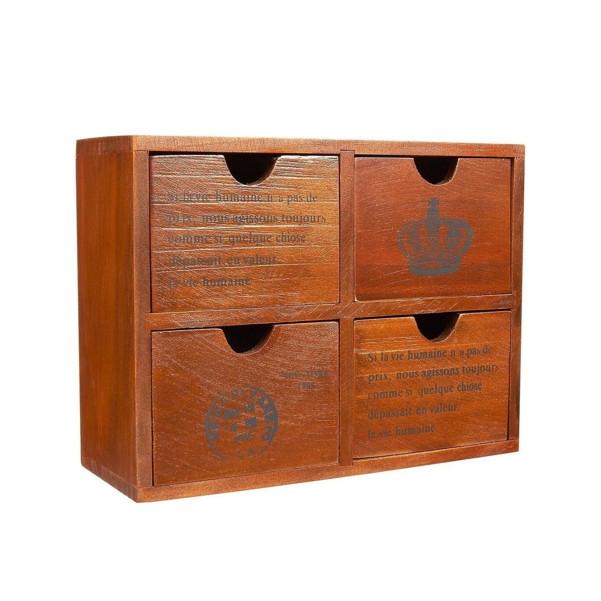 Shop Small Wood Desktop Organizer Storage Box With Drawers French