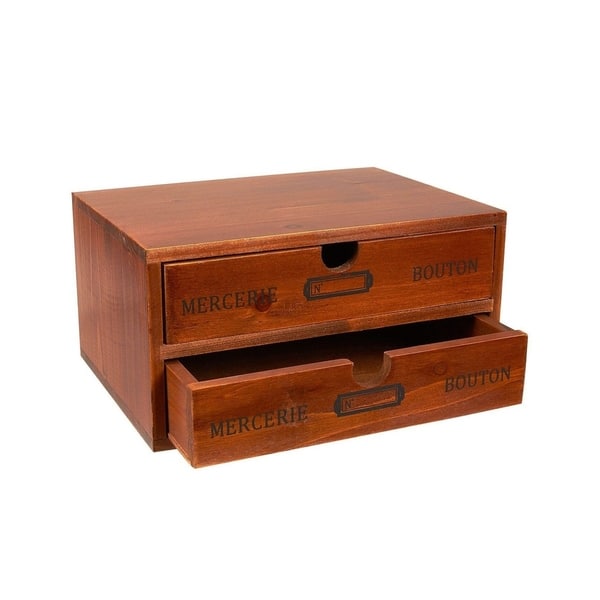 Shop Small Wood Desktop Organizer Storage Box With Drawers French