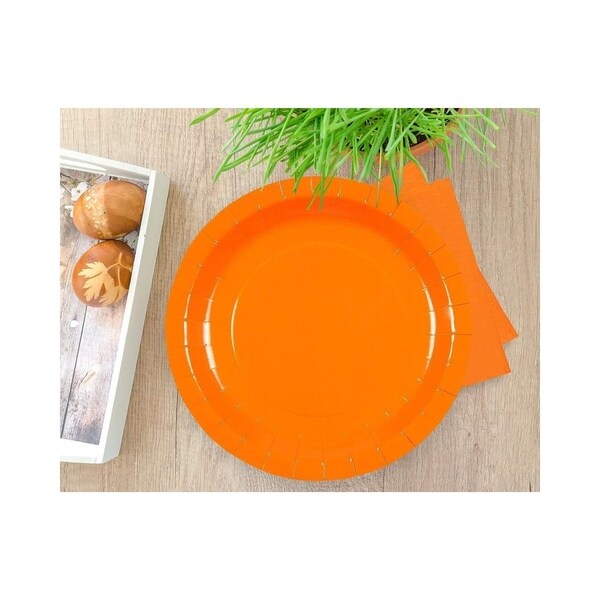 orange paper plates