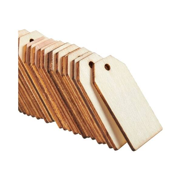 Shop Unfinished Wood Tag 60 Pcs Natural Rustic Wood Craft Labels Wooden Gift Tags Overstock 29050675
