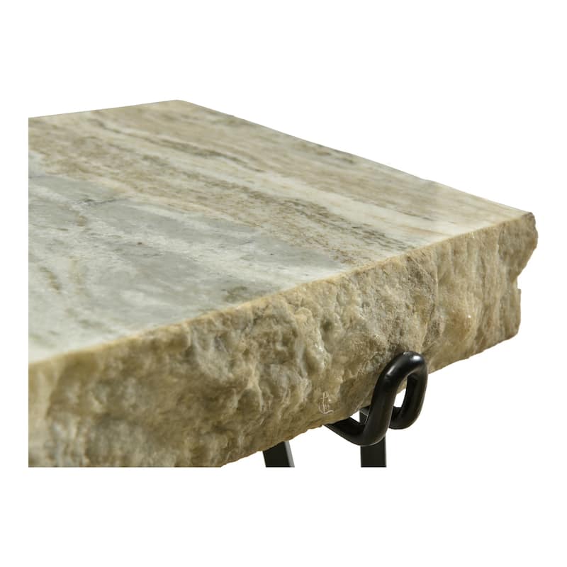 Aurelle Home Rectangle Solid Marble Modern Accent Table