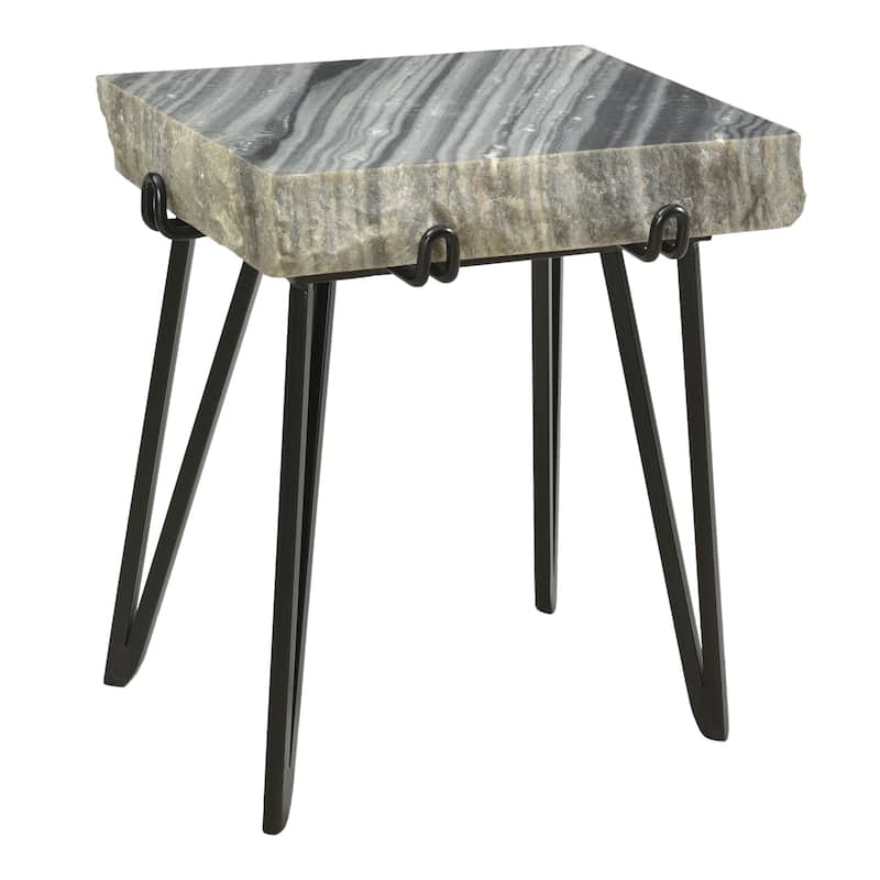 Aurelle Home Rectangle Solid Marble Modern Accent Table