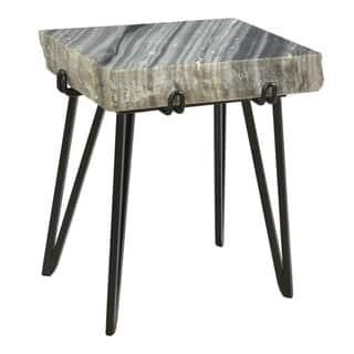 Aurelle Home Rectangle Solid Marble Modern Accent Table