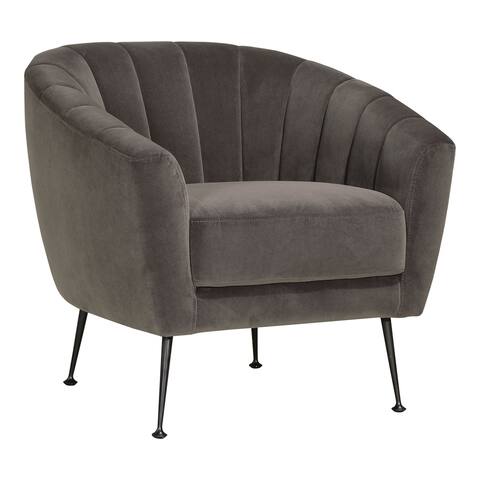 Aurelle Home Dark Grey Velvet Modern Club Chair - 30" x 30"